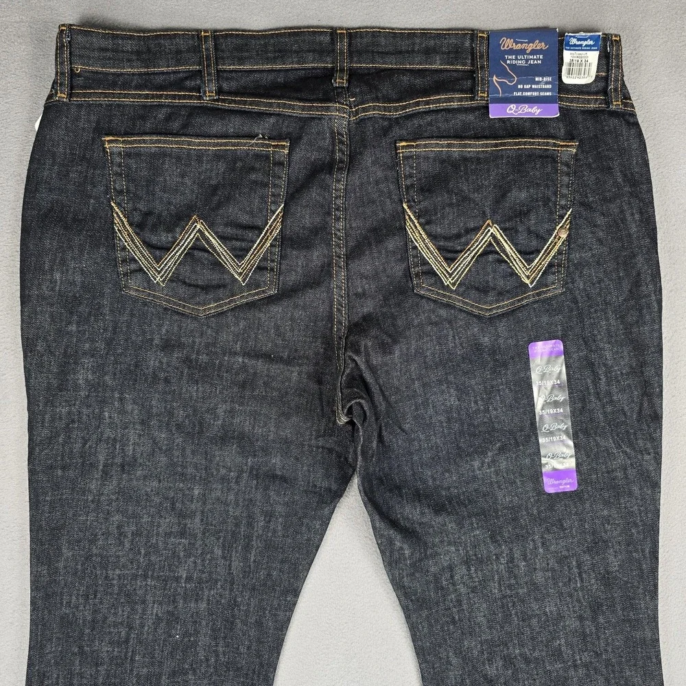 Wrangler Q-Baby Ultimate Riding Jeans Womens 19x34 Deep‎ Doved Bootcut WRQ20